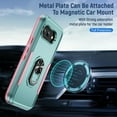 thumbnail image 4 of Case for Google Pixel 9A with Rugged Rotated Ring Holder Stand, Military Grade Heavy Duty Cover Support Magnetic Car Mount Shockproof Protective Case for Google Pixel 9A, Green/Pink, 4 of 10
