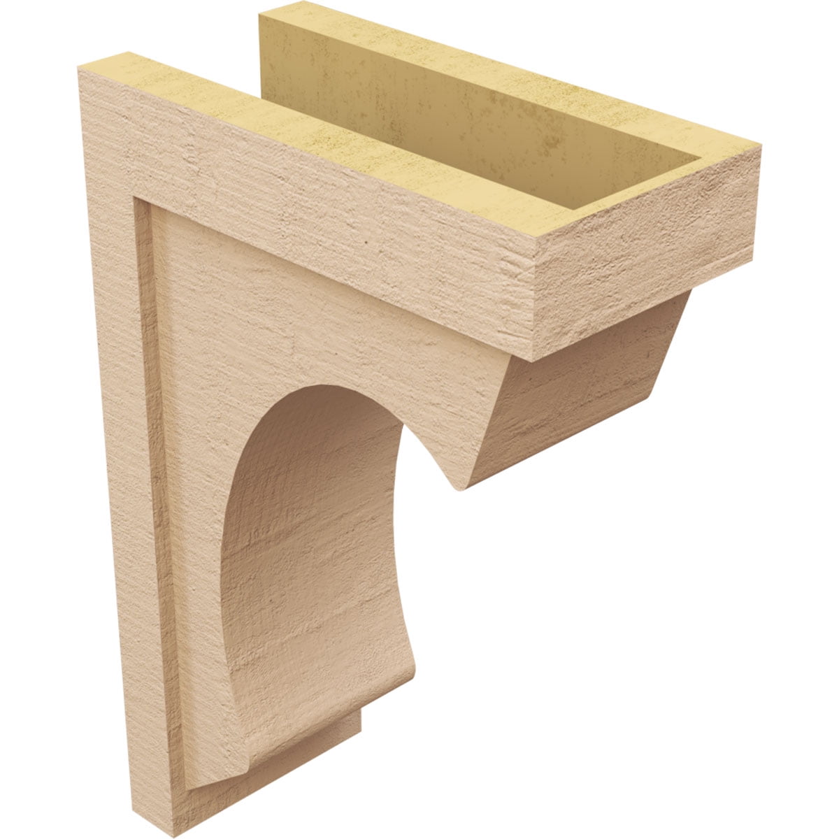7"W x 14"D x 21"H Classic Emerson Rough Cedar Woodgrain TimberThane Corbel, Primed Tan