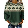 thumbnail image 4 of Pounoo St Patricks Day Long Sleeve Shirt for Women Shamrock Art Print Tops Fashion Comfortable Casual Saint Patricks Sweatshirt Gift, 4 of 7
