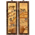 thumbnail image 2 of Oriental Furniture Gold Lacquer Wall Screen Ching Ming, 2 of 6