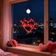 thumbnail image 4 of Cortinas LED de cordones – Plástico rojo, alimentado por pilas, 3M, ventosa y gancho, impermeable, decoración romántica para ventanas en bodas, fiestas, aniversarios, uso interior y exterior, 4 of 6