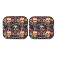 thumbnail image 5 of Lsque Skulls and Flowers 2 PCS Windshield Sun Shade | CarFoldable Window Covers | Car Accessories Reflect UV for Universal Cars SUV Truck | Small, 5 of 7