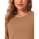 thumbnail image 5 of Conjuntos de pijama de manga corta para mujer INSPIRE CHIC, de punto acanalado, con aberturas laterales, pantalones cortos, 2 piezas, conjuntos de lounge, XS, color camello, 5 of 6