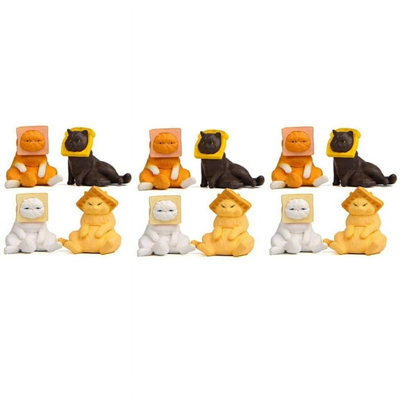12 Pcs Cat Ornaments Dinning Table Decor Cars Toys Decoraciones Mini for Kittens