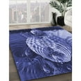 thumbnail image 3 of Ahgly Company Machine Washable Indoor Square Transitional Sky Blue Area Rugs, 5' Square, 3 of 7