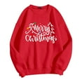 thumbnail image 4 of IWRICH Women's Merry Christmas Oversized Pullover Sweatshirt Lightweight Holiday Xmas Tee Shirts 1-Red S, 4 of 4