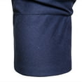 thumbnail image 4 of Lovskoo Shirts for Men Cotton and Linen V Neck 3/4 Sleeve Solid Color Shirt Trendy and Loose Fitting Trendy Clothing Vacation Beach Summer Tops Navy, 4 of 8