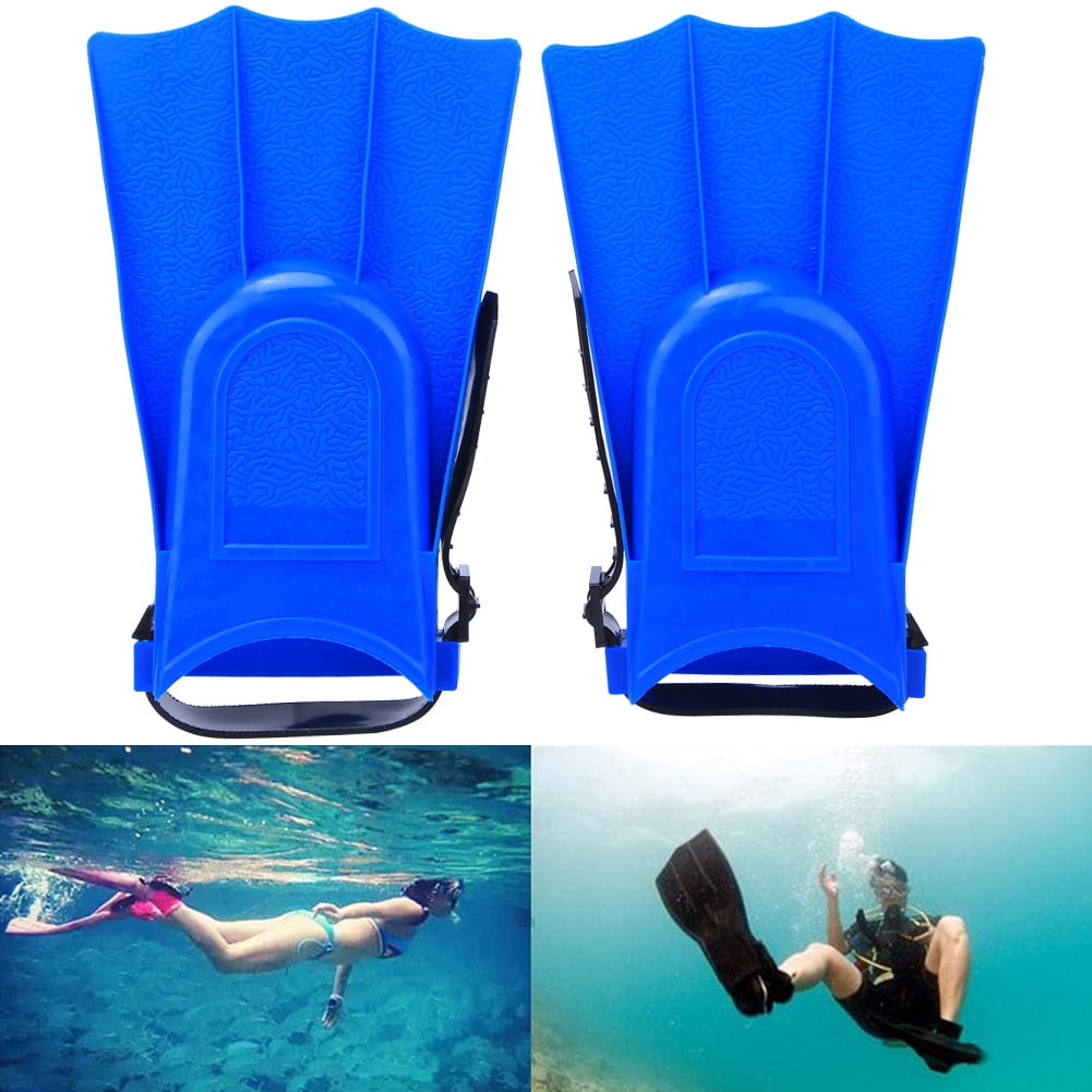 Blue S 2 Pairs Snorkeling Diving Swimming Fins Flippers for Adults Kids 