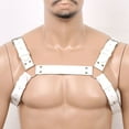 thumbnail image 2 of Aiihoo Men's Body Chest Harness Belt PU Leather Body Cage Belt Adjustable Punk Gothic Shoulder Strap Clubwear Costume White B One Size, 2 of 6