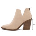 thumbnail image 5 of Pennysue Women's Middle Heel Ankle Booties Nude Thick Heeled Stacked Short Boots Size 7M, 5 of 7
