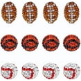 thumbnail image 1 of 12Pcs 3 Styles Rugby Basketball Baseball Rhinestone Clay Beads 15x10mm Rugby Rhinestone Beads 12mm Round Clay Disco Ball Beads Diamond Rhinestone Spacer Beads for Necklace Jewelry Making, 1 of 9