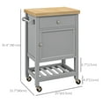thumbnail image 3 of HOMCOM Chariot de Cuisine sur Roulettes avec Porte-Serviettes, Tiroir, Tablette et Armoire, 3 of 10