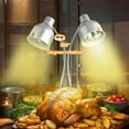 thumbnail image 5 of Flylapdo Stainless Steel 2-Head Heat Lamp, 230W per Bulb & Energy-Saving Control, Ideal for Kitchen and Hotel Buffets, 5 of 8