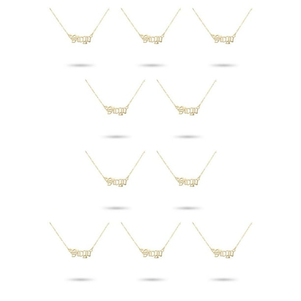 Minnieouse Letra inglesa doce signos del zodiaco constelaciones tema collar del zodiaco Ins cadena de joyería cómoda DIY colgante Virgo oro Virgo oro 10piezas Minnieouse CBP216234
