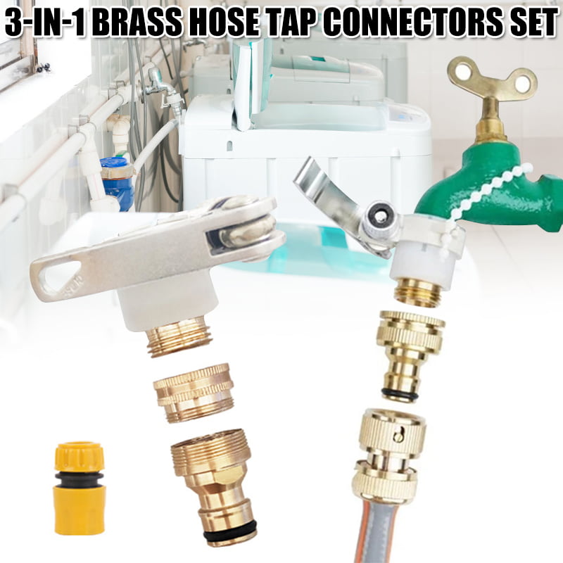Universal 3-in-1 Brass Hose Tap Connectors Set 50% OFF!! 