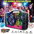 thumbnail image 4 of NEM Stereo Boombox with Bluetooth, LED Lights, NFC, USB, AUX-In, Radio, MP3 &amp; Mic/Guitar Input, 4 of 9