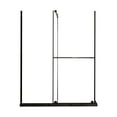 thumbnail image 2 of Demi Bonn 30"-60"W x 72"H Sliding Glass Shower Door, Dual Usage Walk-in Screen, 1/4 Inch Clear Panel with Black Stainless Steel Handle and Support Bar, Black, 2 of 8