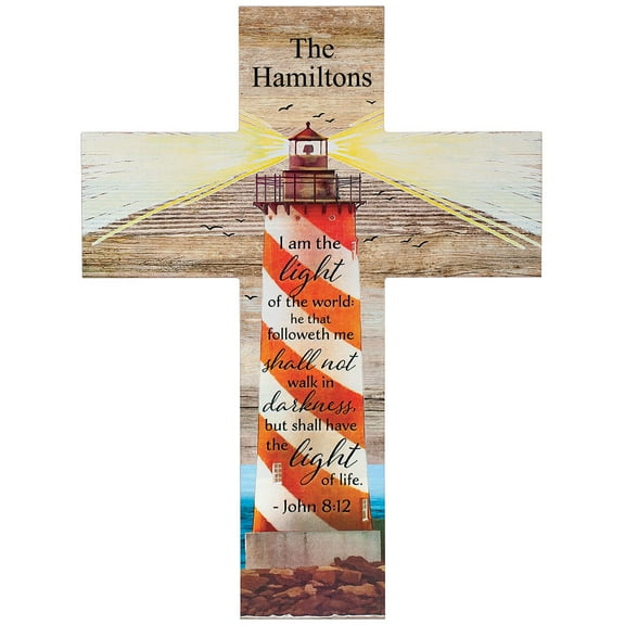 Rustic Wood Lighthouse Cross