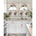 thumbnail image 4 of Spring Pig Swag Kitchen Curtains Sets for Windows 24 Inch Length, Butterfly Botanical Floral Rustic Short Window Curtain Panels Swags Valances and Tiers 3 Piece Set for Cafe/Dining Room, 4 of 5