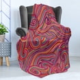 thumbnail image 4 of Abstract Soft Flannel Fleece Throw Blanket, Colorful Abstract Waves in Hand-drawn Sketch Style Vibrant Colored Funky Curls, Cozy Plush for Indoor and Outdoor Use, 50" x 60", Multicolor, by Ambesonne, 4 of 5