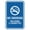 Blue, variant on Portrait Round No Smoking Including E-Cigarettes Sign (Black) - Small 4" x 6"