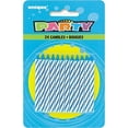 thumbnail image 1 of Striped Blue Birthday Candles, 24ct, 1 of 2