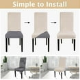 thumbnail image 4 of Jacquard Dining Room Chair Covers Set of 4, Stretch Kitchen Chair Covers Washable Parsons Chair Slipcover Removable Dining Chair Protectors for Hotel,Ceremony(Beige), 4 of 6