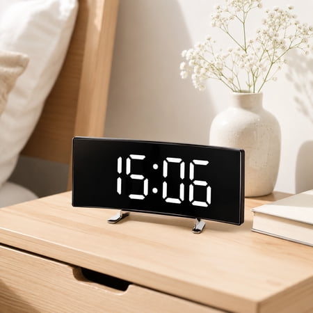 LED Digital Alarm Clock for Bedrooms, Easy Setup Dimmable Dual Desk Clock with Large Numbers, Power