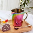 thumbnail image 4 of Stainless Steel Water Cup With Double-Layer Insulated Handle And Milk Cup, Espresso Coffee Mugs for Men & Women, Camping Cups with Handles, Rainbow, 4 of 6