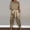 Khaki, variant on Women Smooth Satin Half Sleeve Top And Pants Set Women Casual Summer Satin Pajama Set Women's Dress Pant Womens Business Suits Casual Work Outfits for Women Snowmobile Suit for Women Pants Suit for