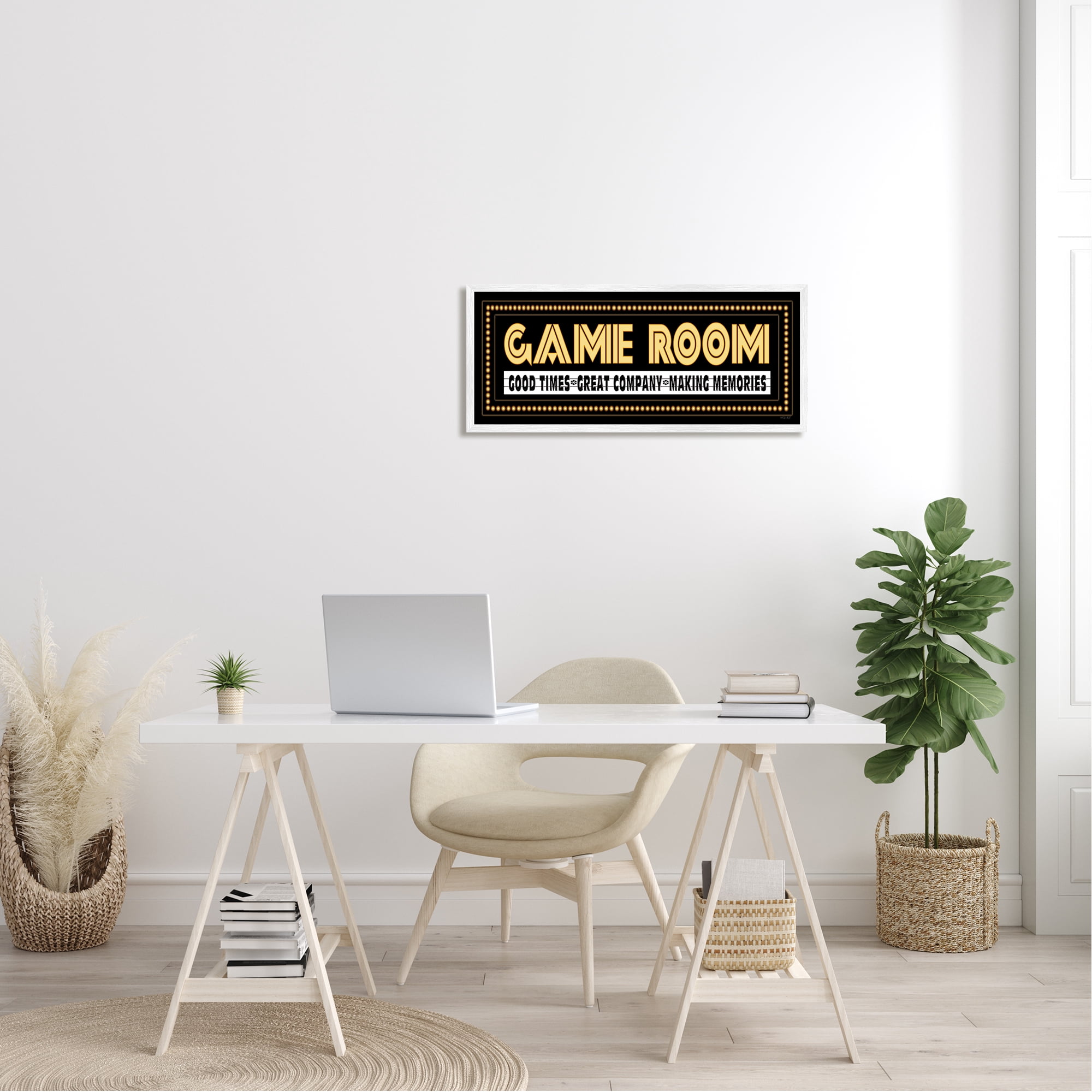 Stupell Industries Arcade Game Room Quote Vintage Style Sign , 30 x 13, Design by Cindy Jacobs