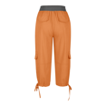 thumbnail image 5 of Mohiass Capri Pants for Women,Women's Pants Lightweight Hiking Cargo Pockets Casual Travel Cropped Cotton Pants with Pockets Orange 2XL, 5 of 7