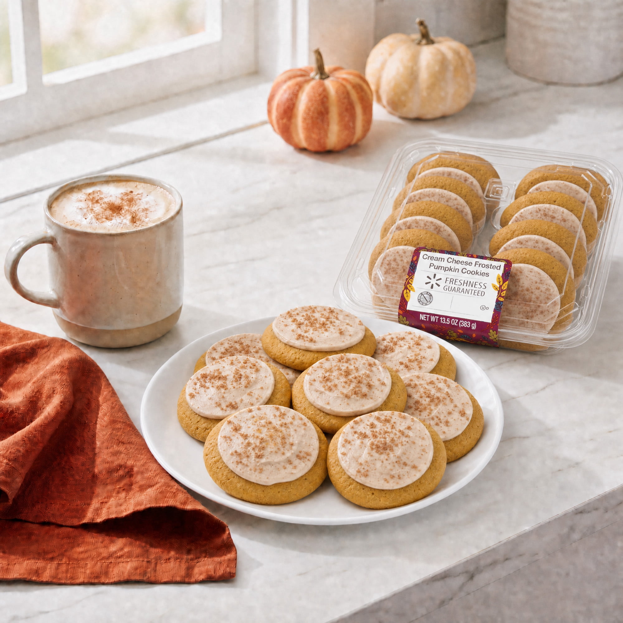 Freshness Guaranteed Harvest Cream Cheese Frosted Pumpkin Cookies, 13.5 oz, 10 Count