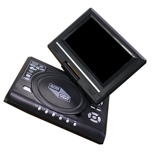 Maoww DVD Player 7.8 inch Desk HD Digital TV CD Disc Players 270 Degree Rotation Screen with Remote Control Home Radio Playing US Plug