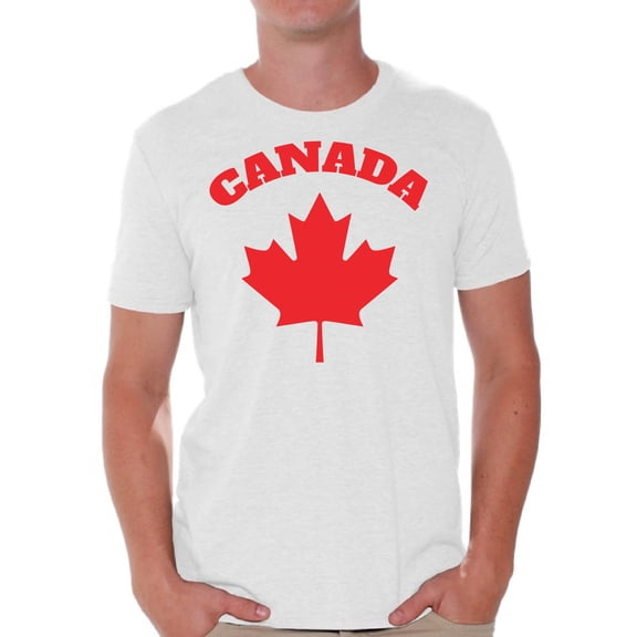 Mens Canada Leaf Short Sleeve Shirt with Maple Leaf