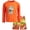 Neon Orange Dino, variant on Boys Swim Set - Boys Rash Guard Swim Set - UPF 50+ Rash Guard Long Sleeve Swim Shirt Board Short Swim Trunks (5-14)