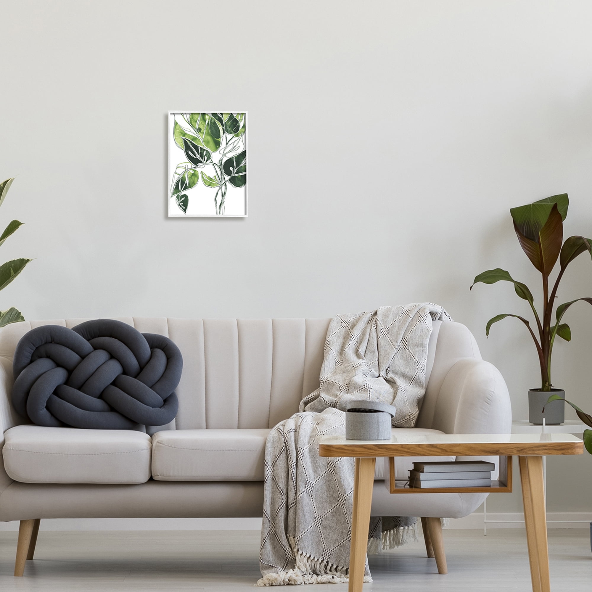 Stupell Industries Intricate Palm Vines Unique Green Leaves Graphic Art Framed Art Print Wall Art, 11x14, By June Erica Vess