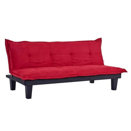 Red Futon - Homegear Furniture Microfiber Futon Sofa Bed Recliner Couch Red/Burgundy