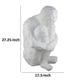 thumbnail image 5 of Benjara Roy Abstract Contemplative Man Figurine- White Resin Art- 27 Inch, 5 of 6