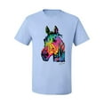 thumbnail image 2 of Wild Bobby, Neon Rainbow Horse Animal Lover Men's Graphic T-Shirt, Light Blue, X-Large, 2 of 3