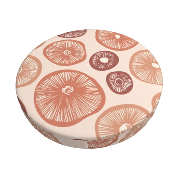 Naloa Mushrooms2 Round Bar Stool Cushion Cover 12-14 inch, Fits Kitchen, Office, Restaurant Chairs - 12 inch