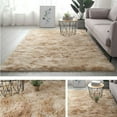 thumbnail image 1 of 63x79 inch /47x63 inch /32x63 inch Large Size Fluffy Rugs Fashion Living Room Carpet Comfy Bedroom Home Decorate Area Rugs Pads ( Khaki, Pinkish purple, Dark grey, Light grey), 1 of 4