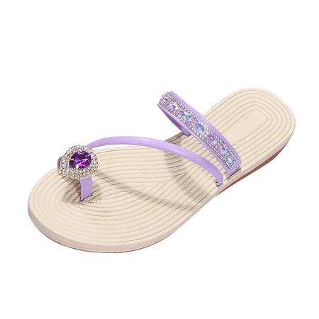 

Sngxgn Forever Link Viste-07 Rhinestone Glitter Slide Slip On Flatform Footbed Sandal SlippersPink Slippers Purple 6.5