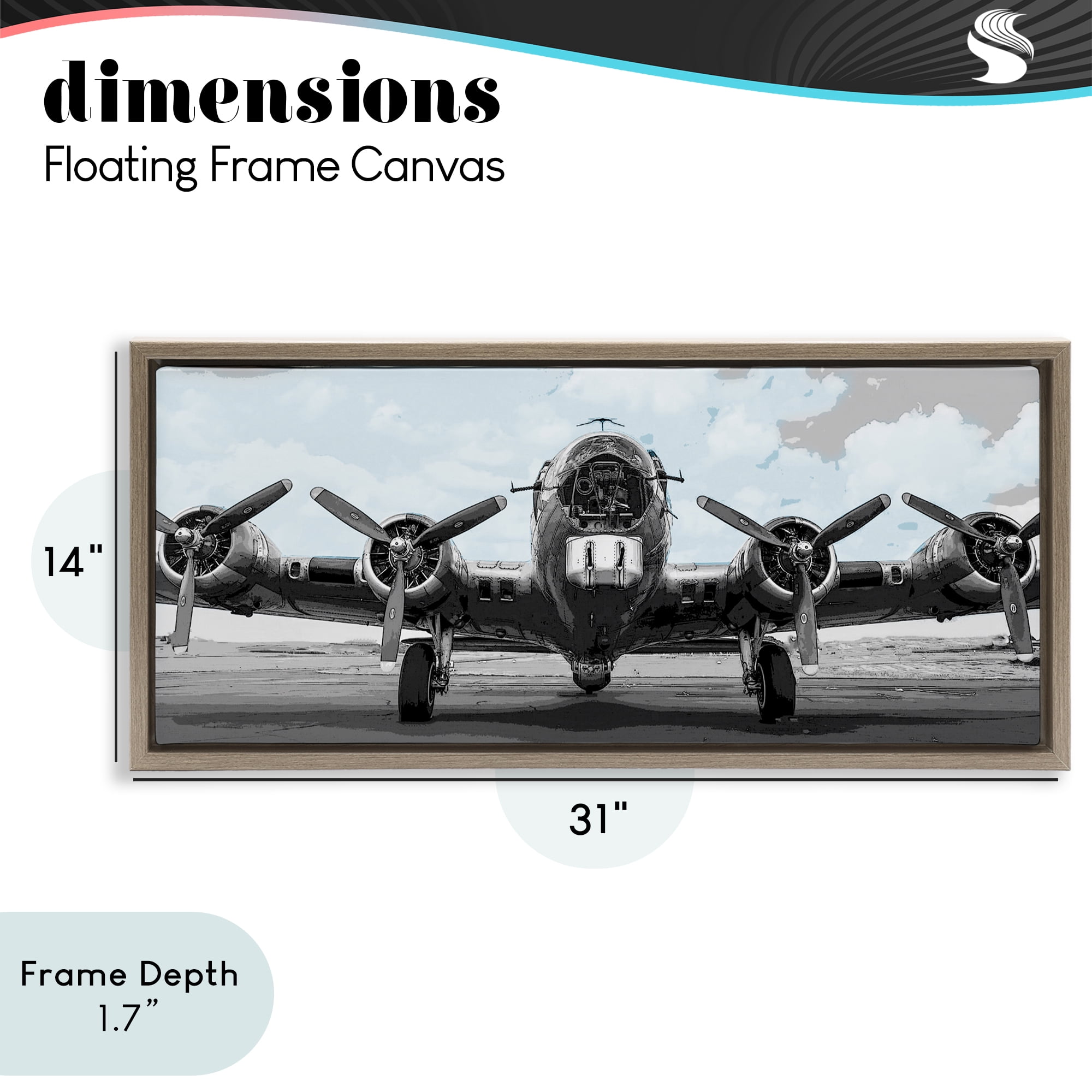 Stupell Industries Historic Aviation Aircraft Brown Framed Floater Canvas Wall Art, design by Kim Allen