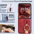 thumbnail image 4 of Case for Motorola Razr 60 Ultra Wrist Strap with Bottle Opener Buckle Ring Kickstand Compatibility Premium Pu Leather, 4 of 5