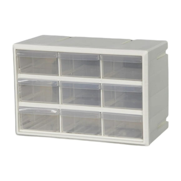 Elodie 9 Drawer Storage Organizer Cabinet Bead Organizer for Storing Nuts and Bolts white