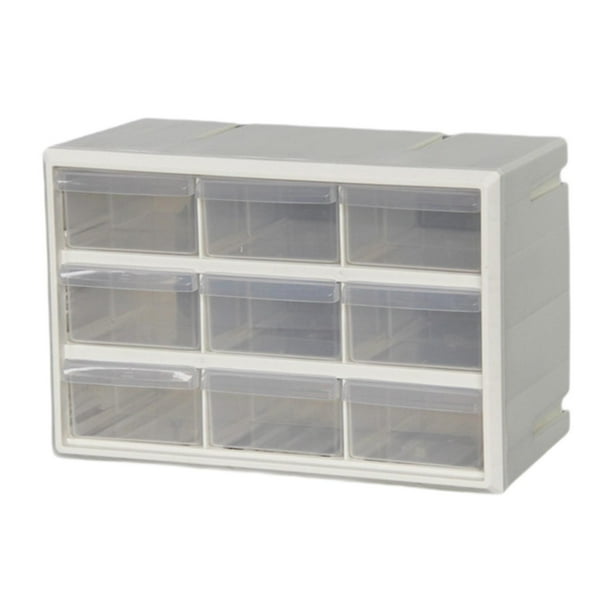 Cajonera de plástico BLESIY 9 cajones para guardar juguetes blanco