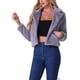 thumbnail image 4 of CHAQUETA CORTA DE PIEL SINTÉTICA SUELTA DE MODA INVIERNO PARA MUJERES CHIC XL GRIS MORADO, 4 of 6
