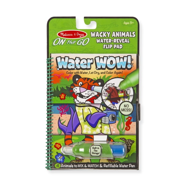 Download Melissa Doug On The Go Water Wow Wacky Animals Flip Pad The Original Reusable Coloring