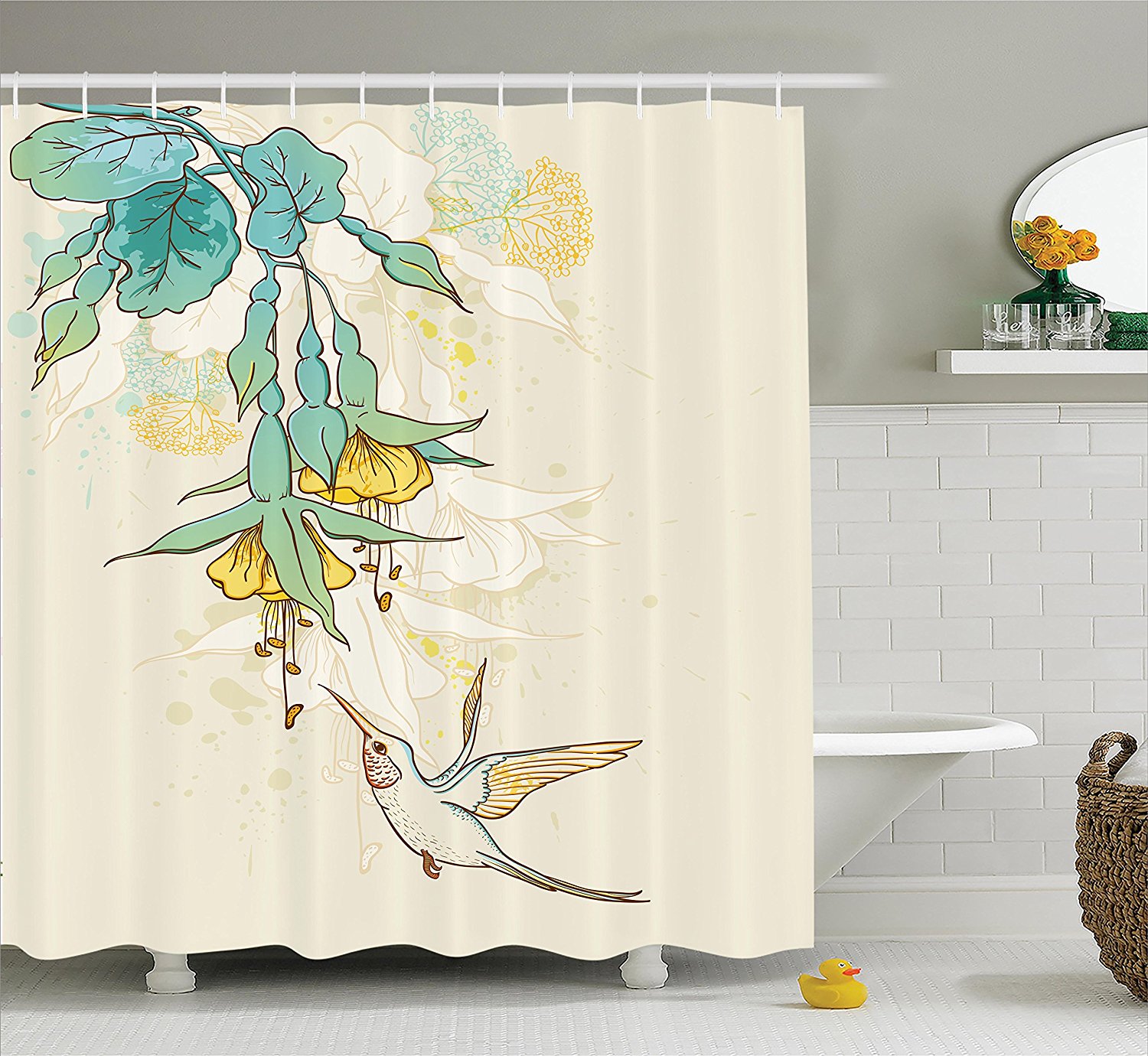 Hummingbirds Decorations Shower Curtain Set By , Hummingbird And